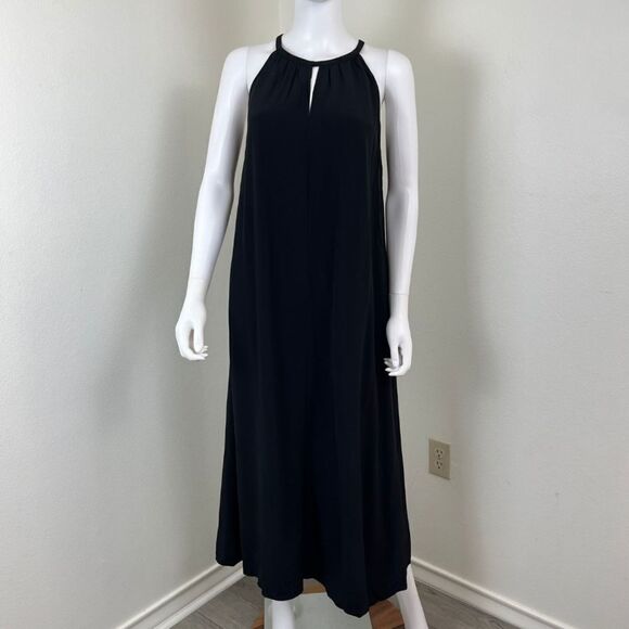 Eileen Fisher Women Size S Black Tencel Viscose Crepe Midi NEW Halter Dress - Picture 7 of 16